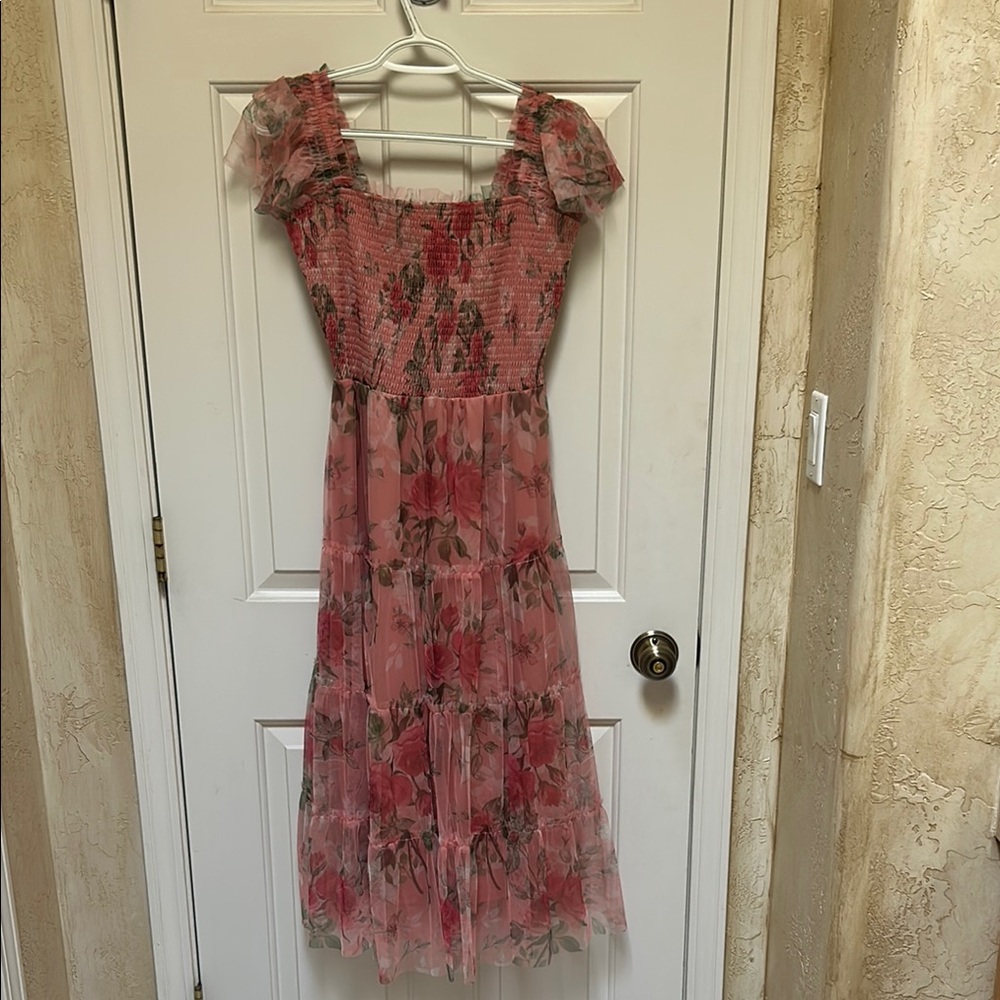 Baltic Born Pink Floral Smocked Dress